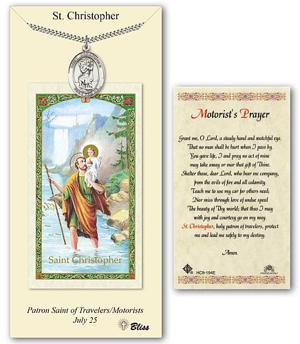 St Christopher Medal with Motorist Prayer Card