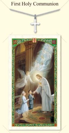 First Communion Cross with Prayer Card