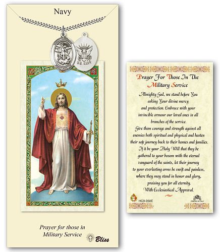 Navy St Michael Medal with Prayer Card