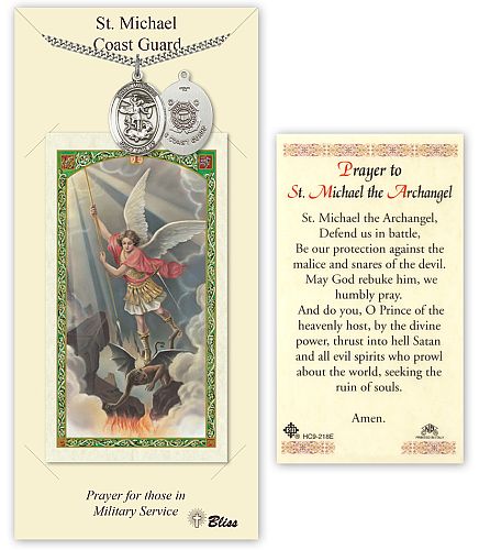 Coast Guard St Michael Medal with Prayer Card