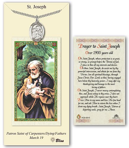 St Joseph Prayer Card with Medal