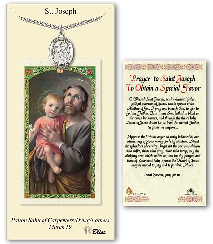 St Joseph Prayer Card with Medal