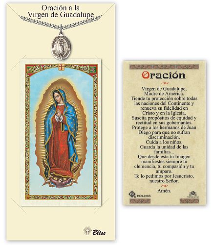 Our Lady of Guadalupe Medal with Prayer Card in Spanish