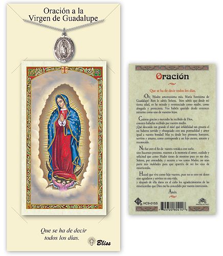 Our Lady of Guadalupe Medal with Prayer Card - Spanish