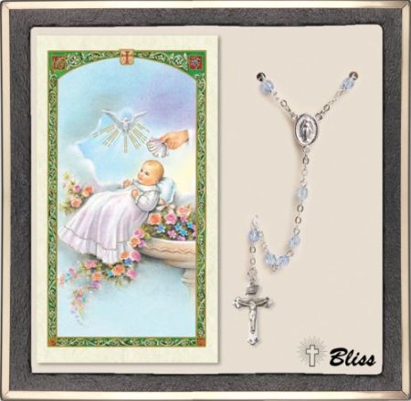 Baptism Rosary with blue sapphire beads Baptism Rosary with blue sapphire beads