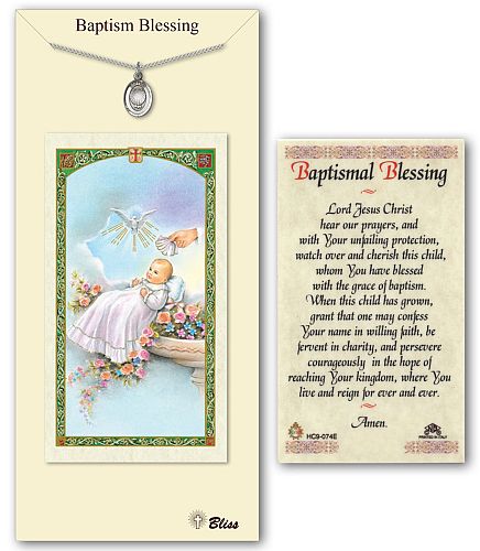 Baptism Shell Medal with Prayer Card
