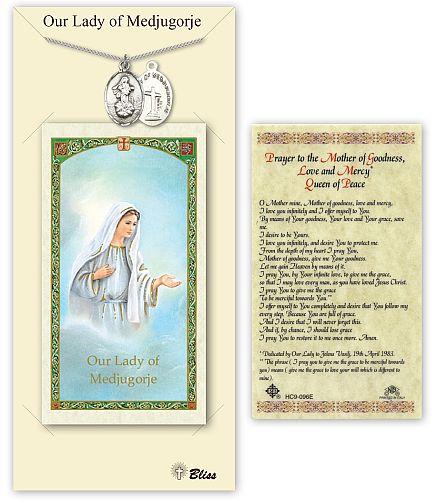 Our Lady of Medjugorje Medal with Prayer Card Our Lady of Medjugorje Medal with Prayer Card