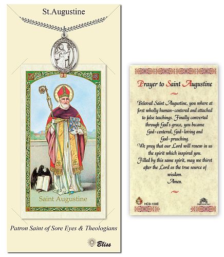 St Augustine Medal with Prayer Card