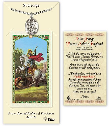 St George Prayer Card with Medal