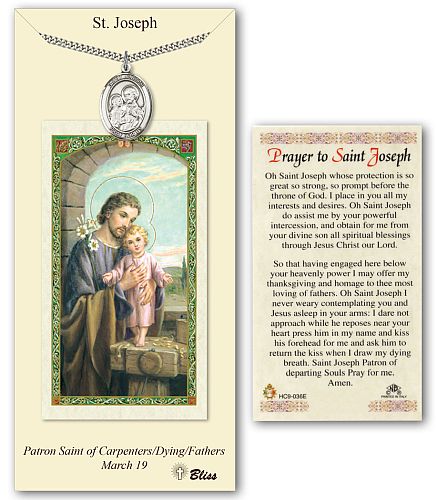 St Joseph Prayer Card with Medal St Joseph Prayer Card with Medal