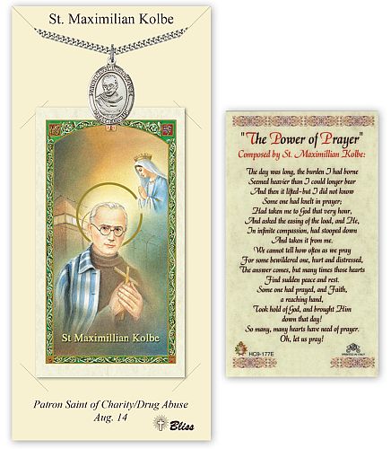 St Maximilian Kolbe Medal with Power of Prayer Card