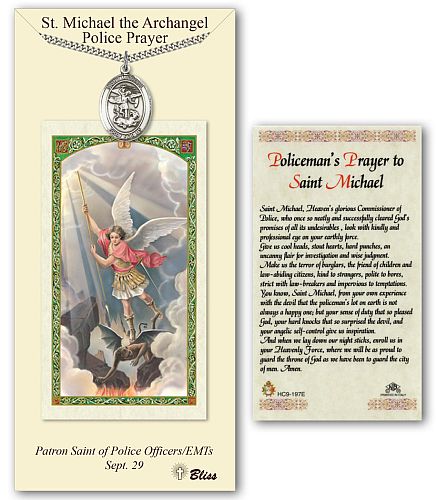 St Michael Medal with Policeman's Prayer Card