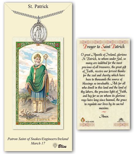 St Patrick Prayer Card with Medal St Patrick Prayer Card with Medal