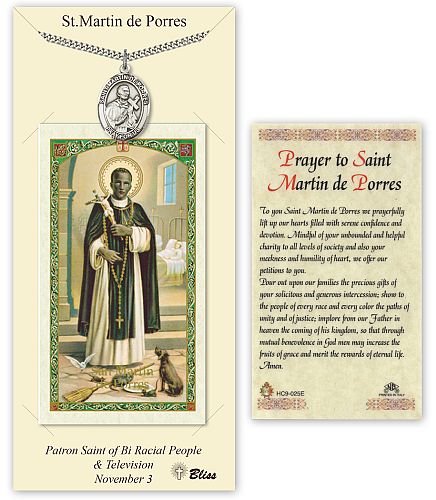 St Martin de Porres Prayer Card with Medal St Martin de Porres Prayer Card with Medal