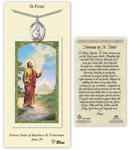St Peter Prayer Card with Medal