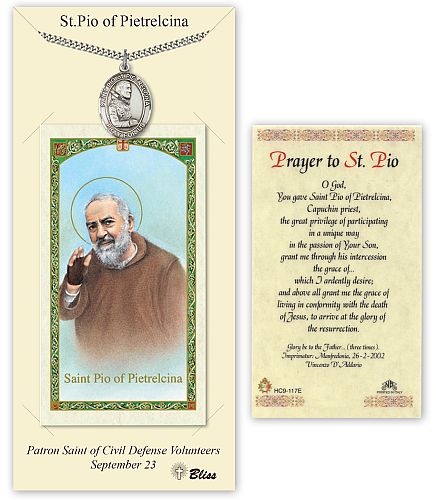 St Padre Pio Prayer Card with Medal St Padre Pio Prayer Card with Medal