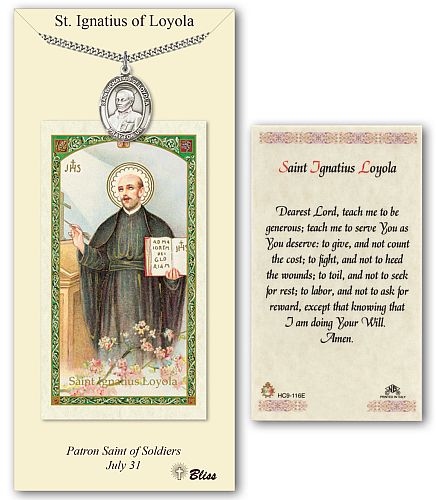St Ignatius Loyola Prayer Card with Medal St Ignatius Loyola Prayer Card with Medal
