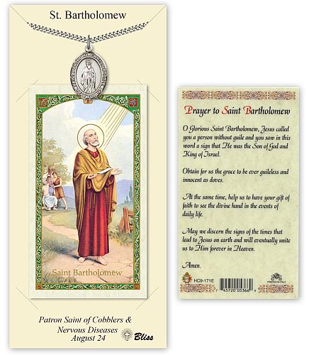 St Bartholomew Medal with Prayer Card