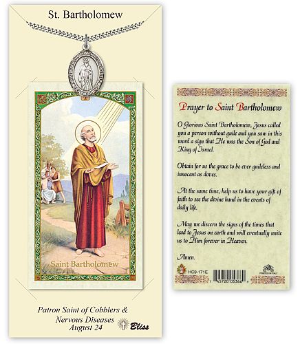 St Bartholomew Medal with Prayer Card St Bartholomew Medal with Prayer Card