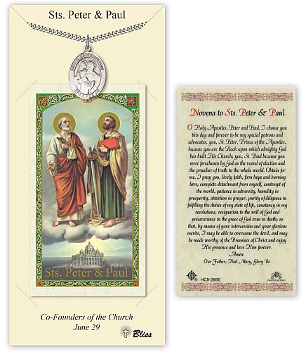 Sts Peter and Paul Prayer Card with Medal