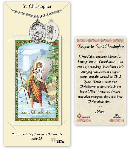 Soccer Medal for Boys with St Christopher Prayer Card