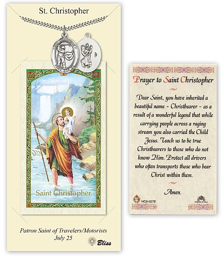 Golf Medal for Boys with St Christopher Prayer Card