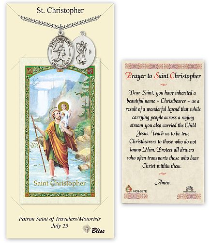 Track and Field Medal for Boys with St Christopher Prayer Card