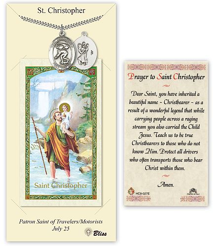 Swimming Medal for Boys with St Christopher Prayer Card