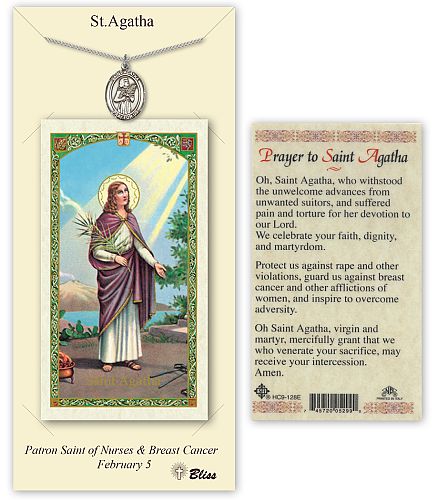St Agatha Medal with Prayer Card St Agatha Medal with Prayer Card