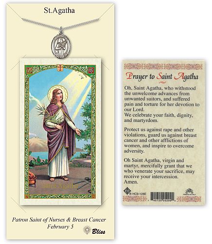 St Agatha Medal with Prayer Card