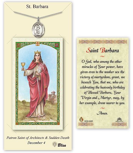 St Barbara Medal with Prayer Card