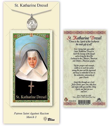 St Katharine Drexel Prayer Card with Medal