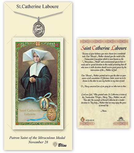St Catherine Laboure Prayer Card with Medal St Catherine Laboure Prayer Card with Medal