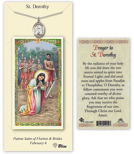 St Dorothy Prayer Card with Medal