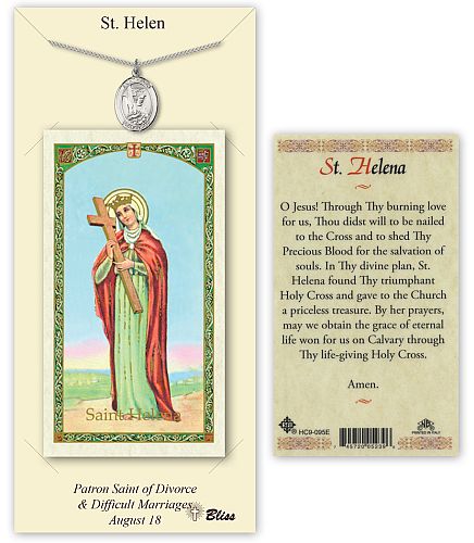 St Helen Prayer Card with Medal