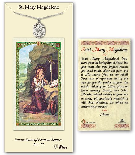 St Mary Magdalene Prayer Card with Medal St Mary Magdalene Prayer Card with Medal