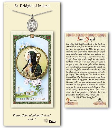 St Brigid Prayer Card with Medal St Brigid Prayer Card with Medal