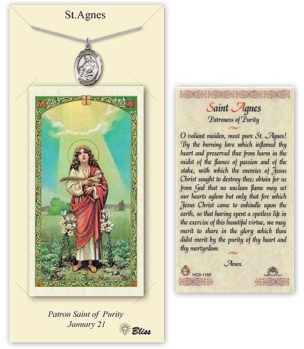 St Agnes Medal with Prayer Card