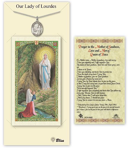 Our Lady of Lourdes Medal with Prayer Card