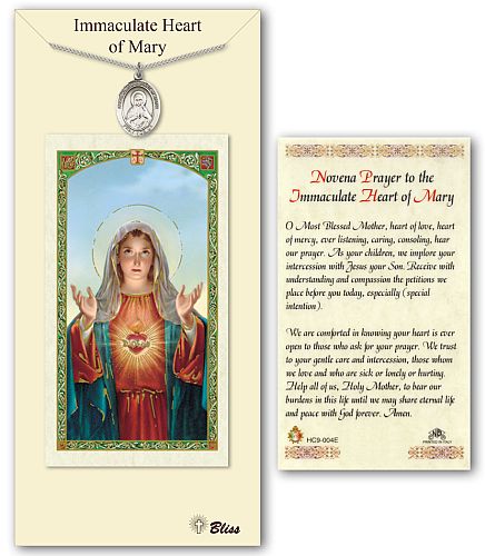 Immaculate Heart of Mary Medal with Prayer Card