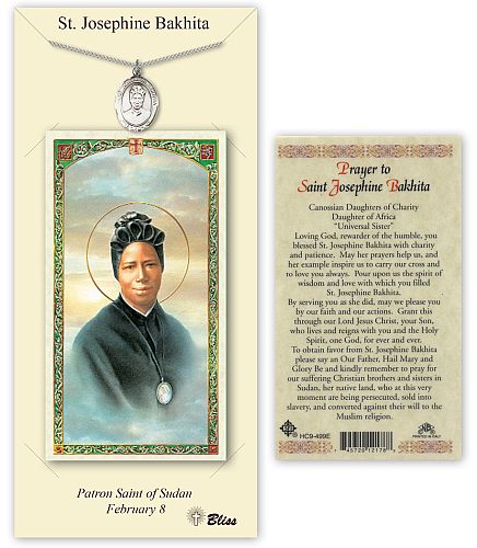 St Josephine Bakhita Prayer Card with Medal St Josephine Bakhita Prayer Card with Medal