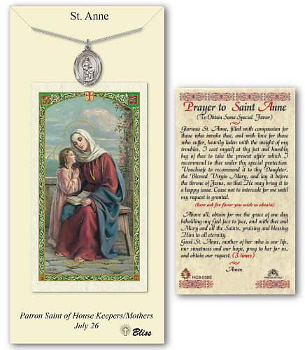 St Anne Medal with Prayer Card