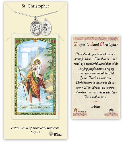 Golf Medal for Girls with St Christopher Prayer Card