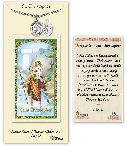 Softball Medal for Girls with St Christopher Prayer Card Softball Medal for Girls with St Christopher Prayer Card