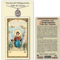 Nino de Atocha Medal with Prayer Card in Spanish