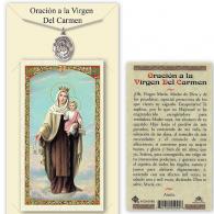 Our Lady of Carmen Medal with Prayer Card in Spanish
