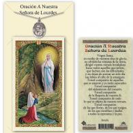 Our Lady of Lourdes Medal with Prayer Card in Spanish