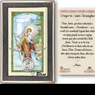 St Christopher Prayer Card with Medal