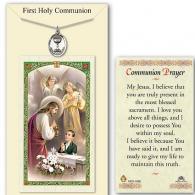First Communion Medal with Prayer Card for Boys