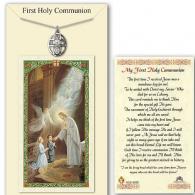 First Communion 5 Way Medall with Prayer Card